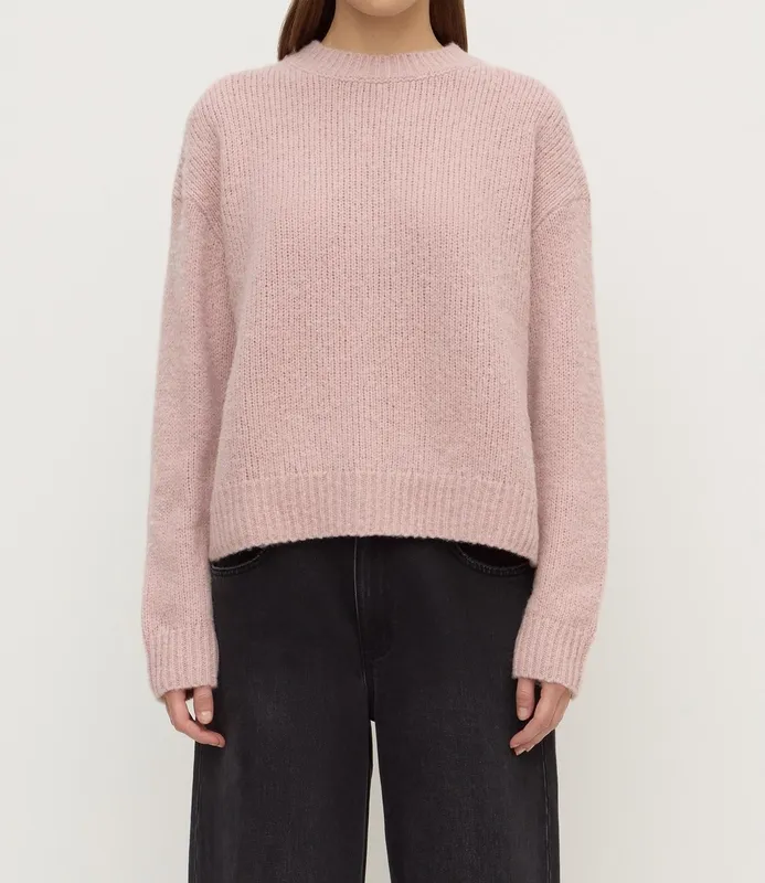 Blush Alpaca Blend Cropped Knit Sweater