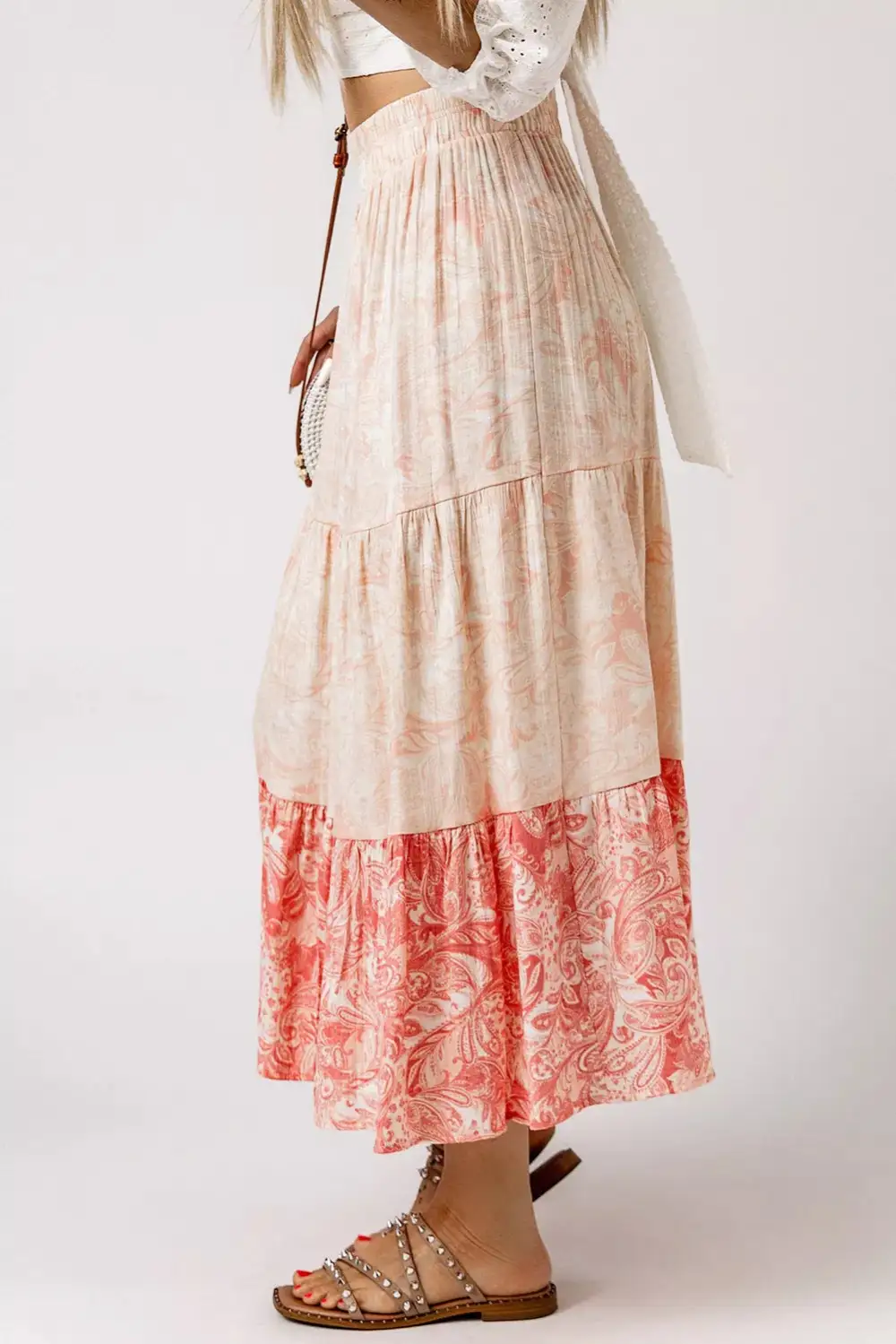 Tailored Maxi Floral Print Skirt