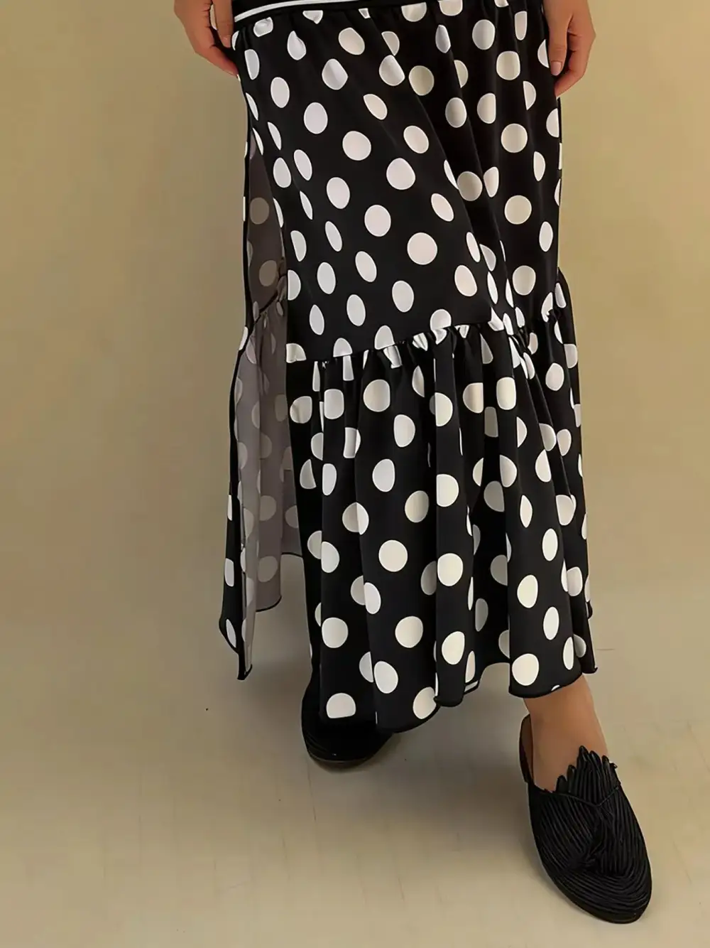 Striped Side Slit Maxi Skirt