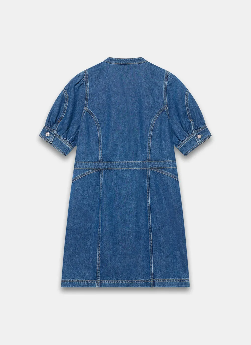 Casual Style Wash Denim Mini Dress