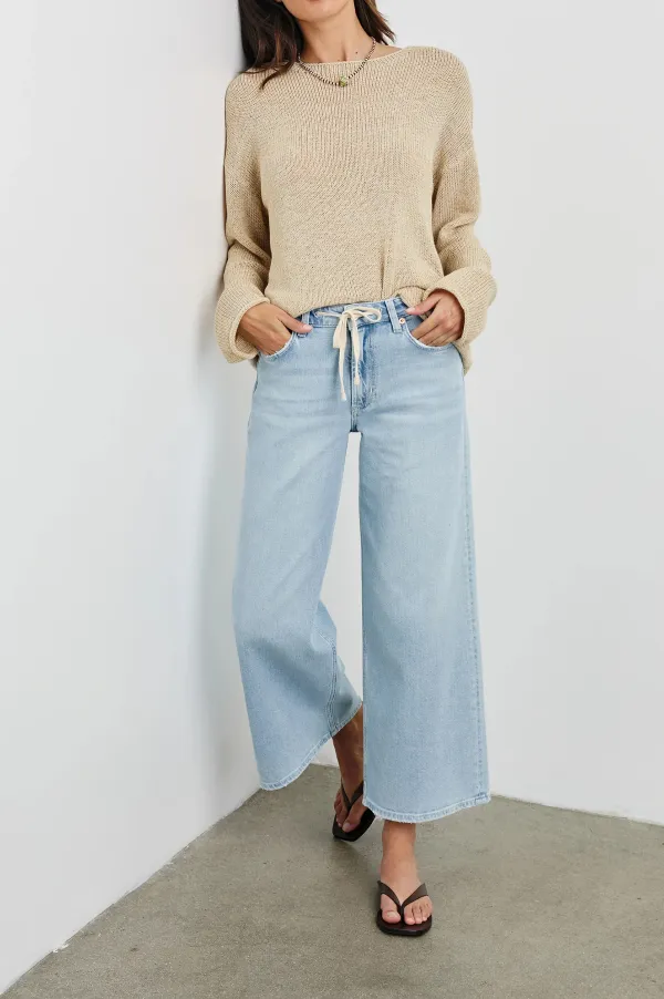Cotton And Linen Blended Lightweight Women's Knit Sweater