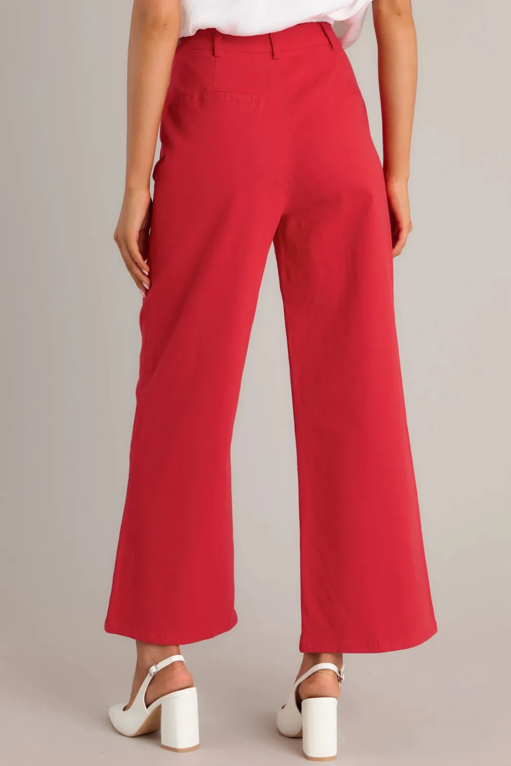 SLEEK SILHOUETTE RED WIDE LEG JEANS