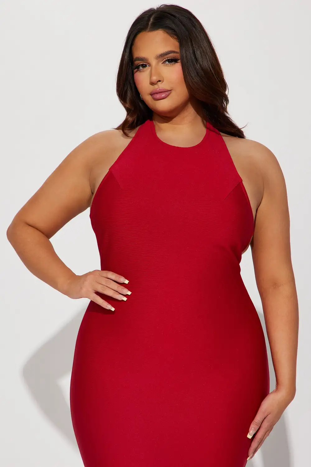 Luna Bandage Midi Dress - Red