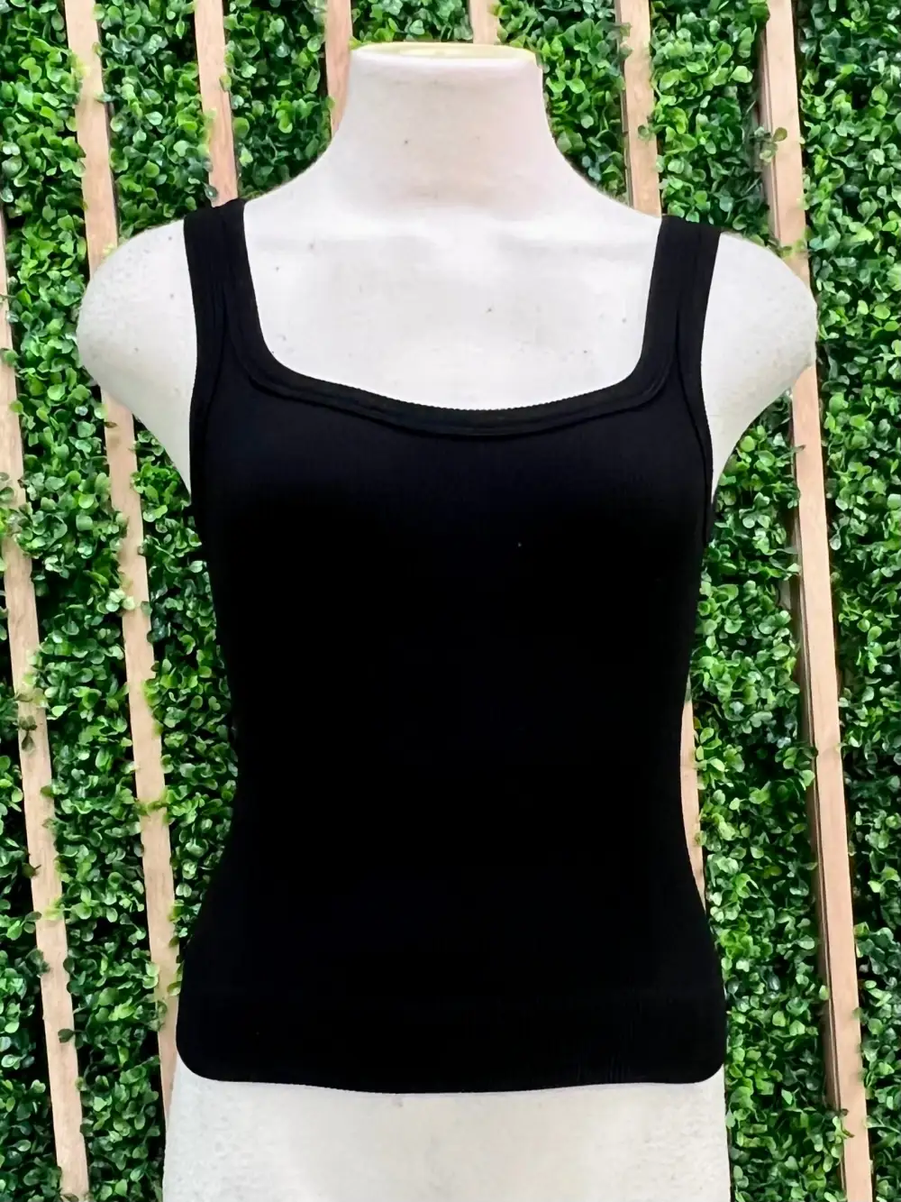 Ribbed Square Neck Top