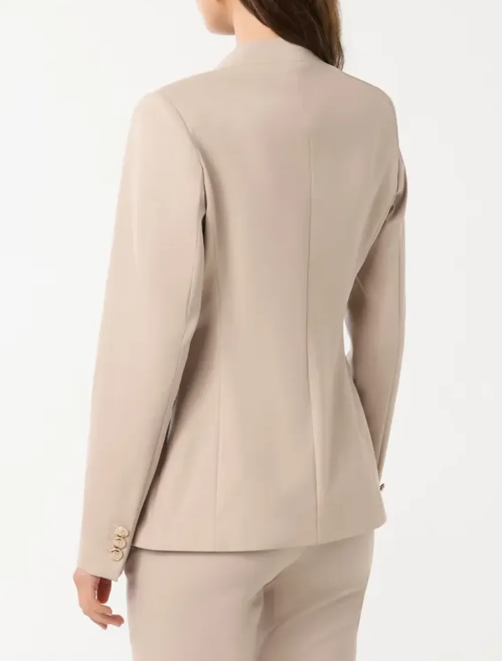 Solid Color Double-Breasted Blazer