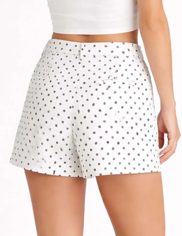 Polka Dot Color Block Wide Leg Shorts