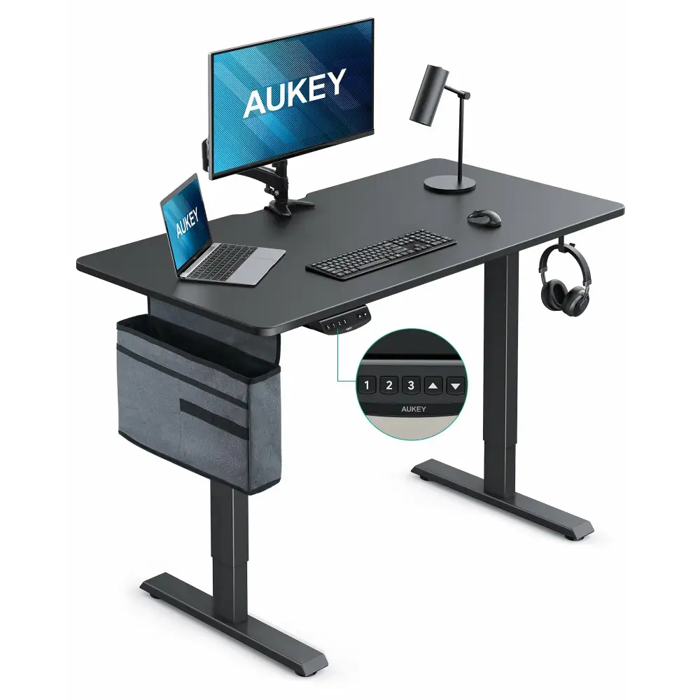 AUKEY Dual Motors Height-Adjustable Electric Standing Desk 48 x24'', Black