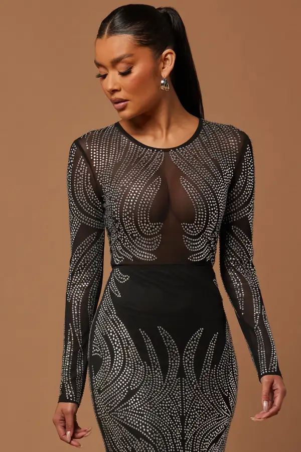 Jennifer Embellished Gown - Black