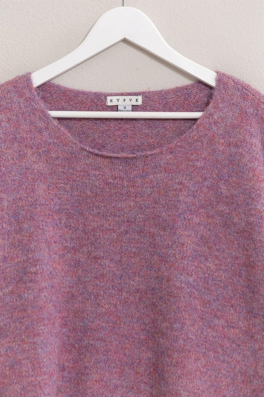 the Peyton melange knit sweater - dusty pink