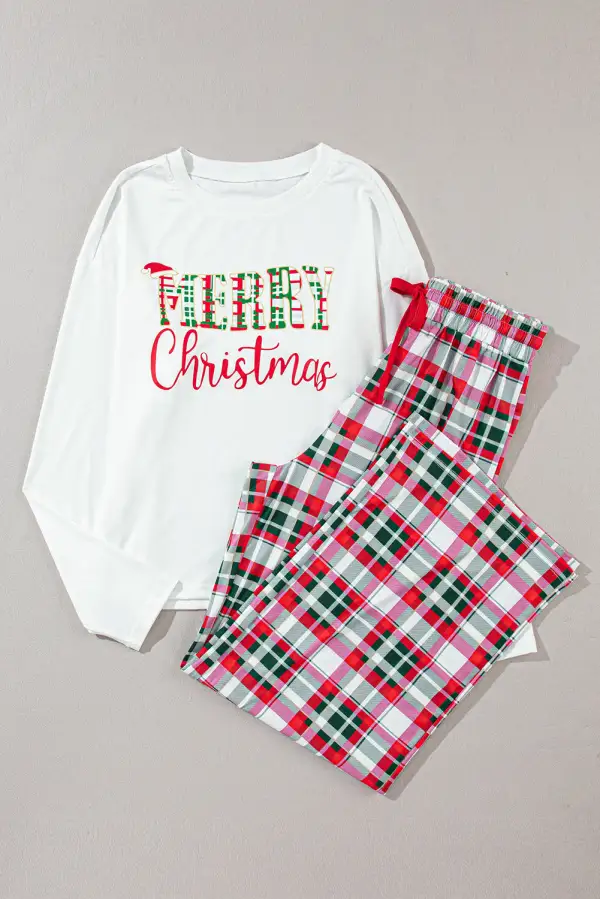Daily Top And Plaid Pants Set