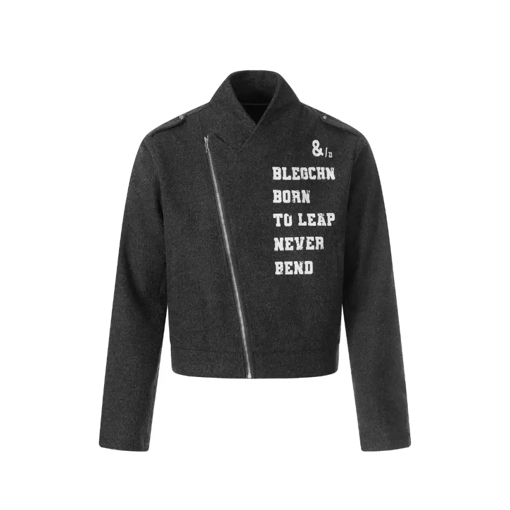Asymmetrical Zip High Neck Jacket