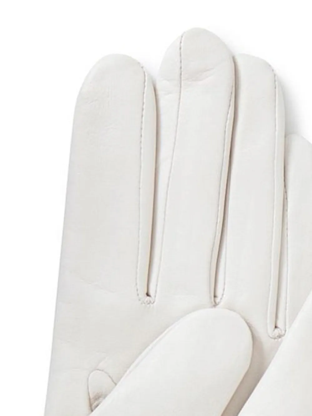 Elegant White Leather Gloves