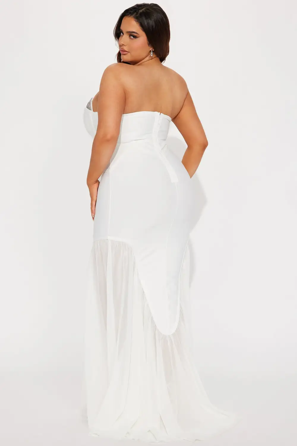 Gloria Bandage Embellished Gown - White