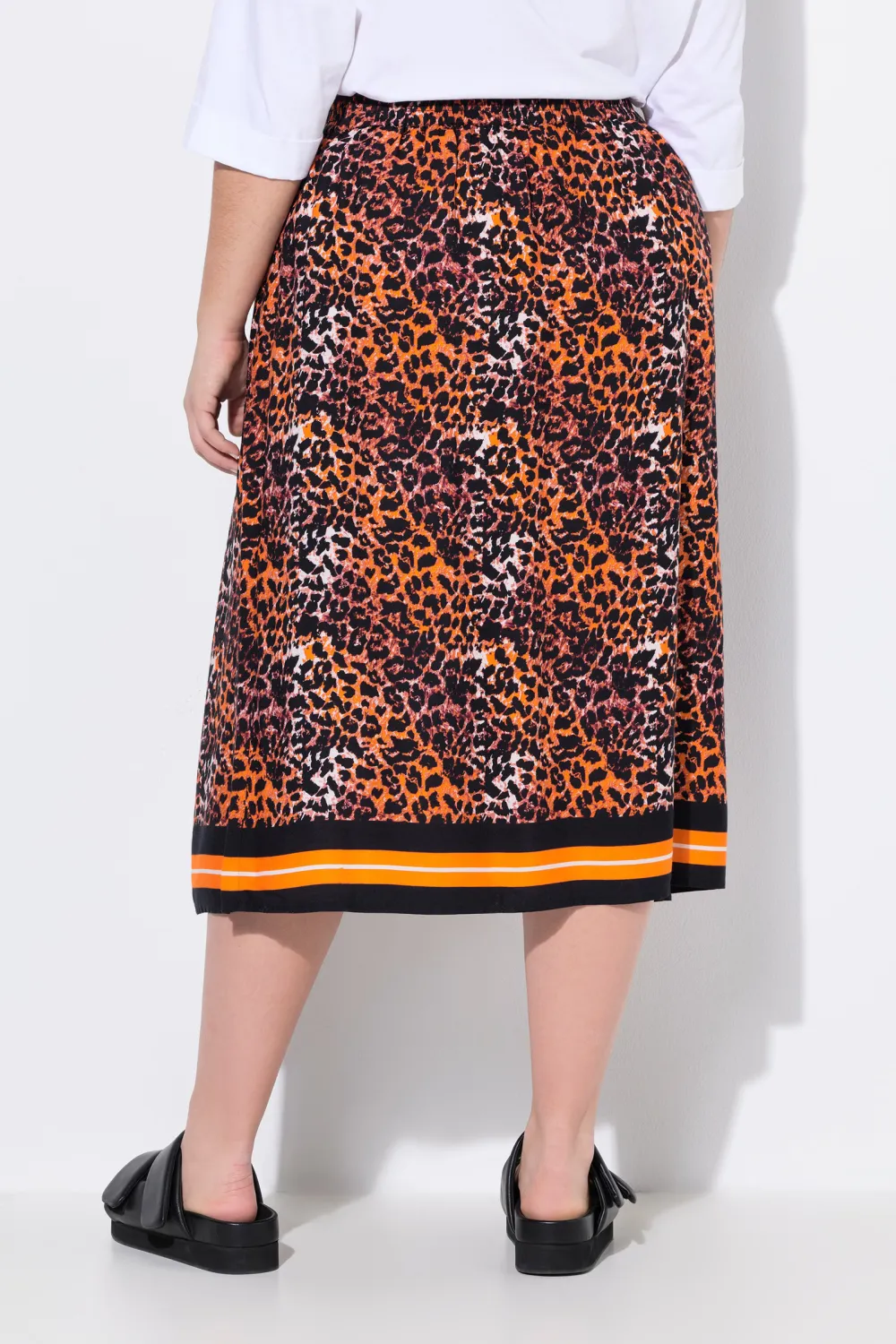 Contrast A-Line Midi Skirt