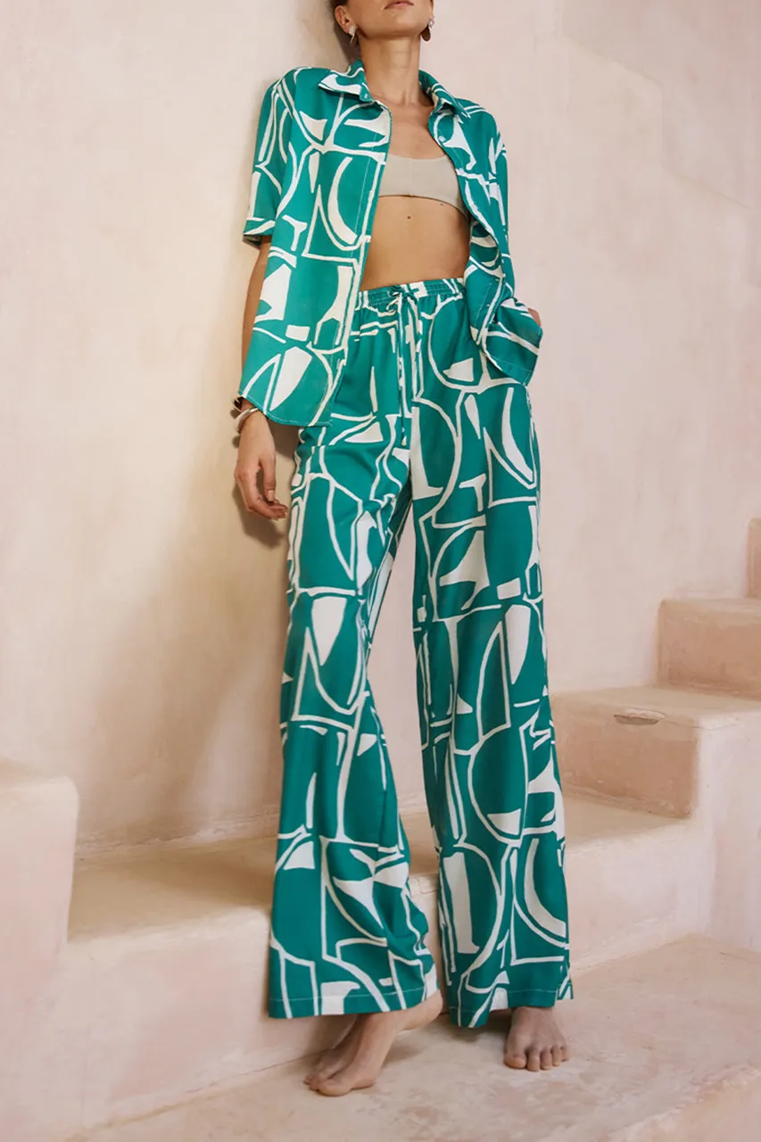 Green Comfortable Mopping Pants