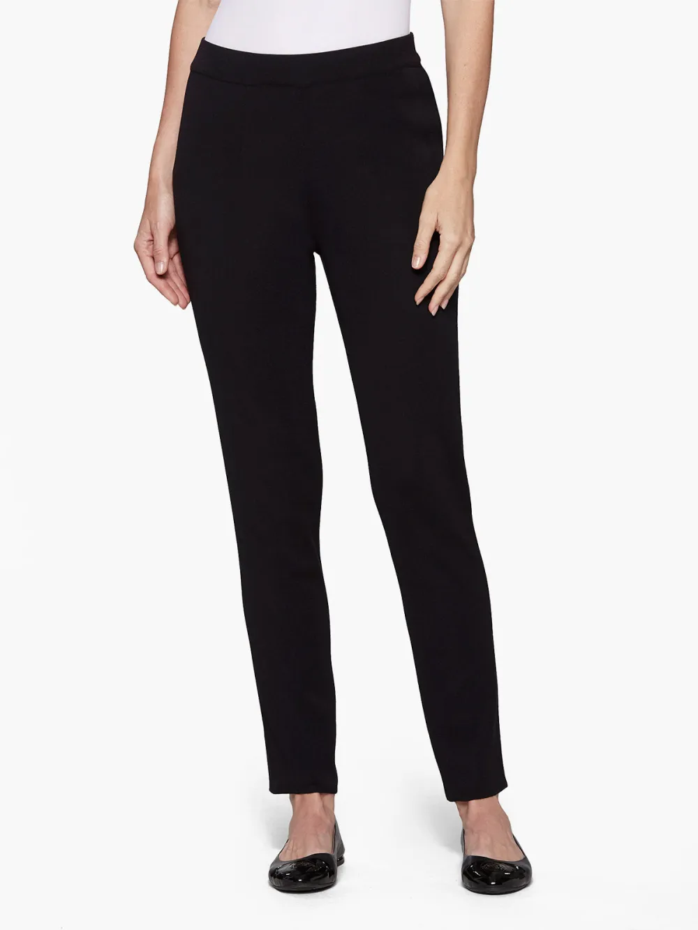 Solid Color Mid Waist Pants