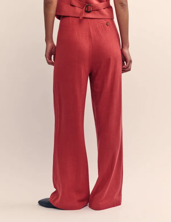 Red Relaxed Tailored Trousers