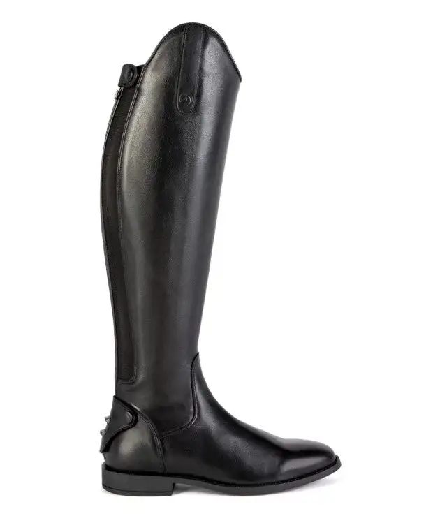 Polished Zip Leather Riding Boots