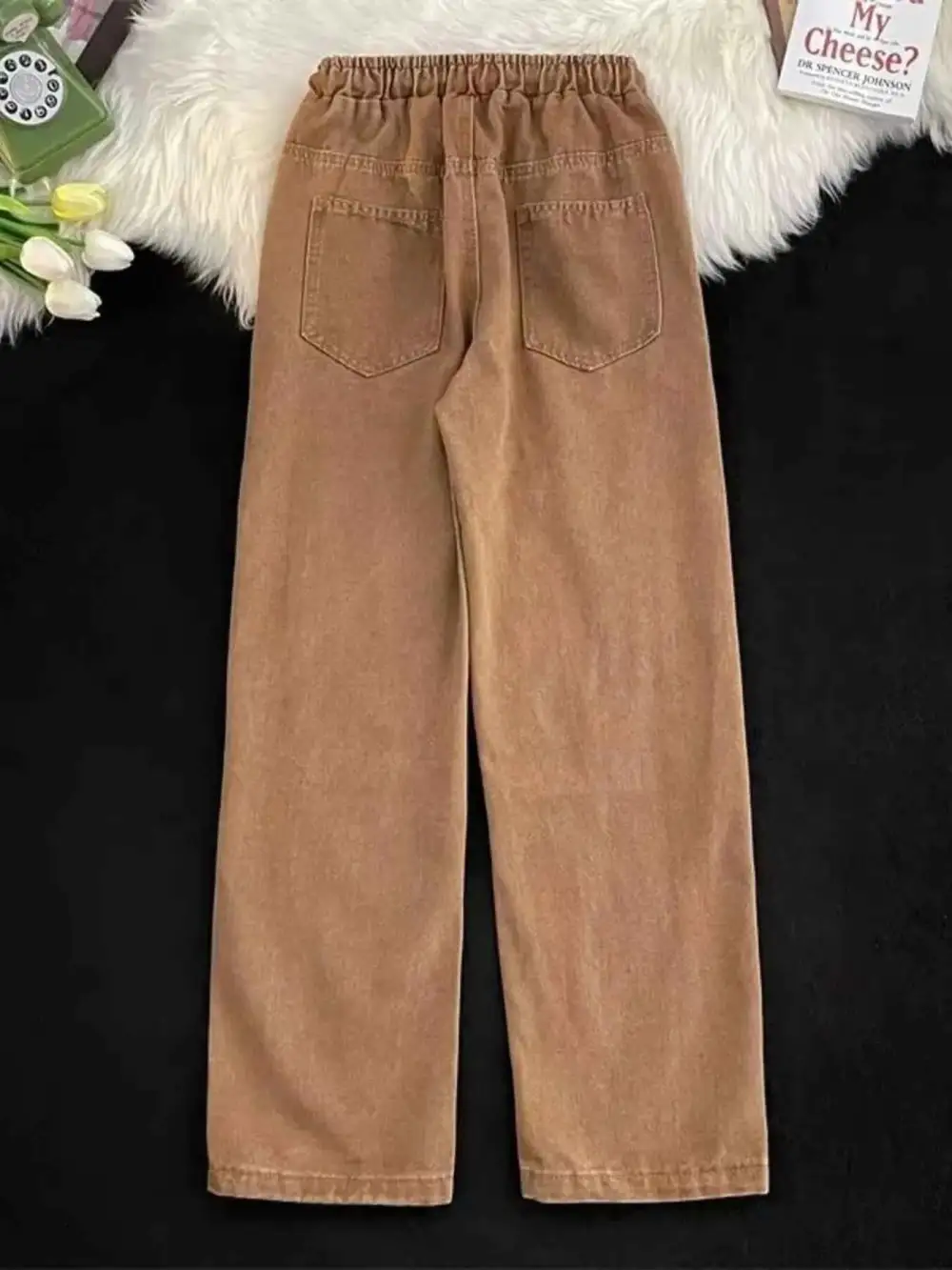 Drawstring Wide Leg Jeans