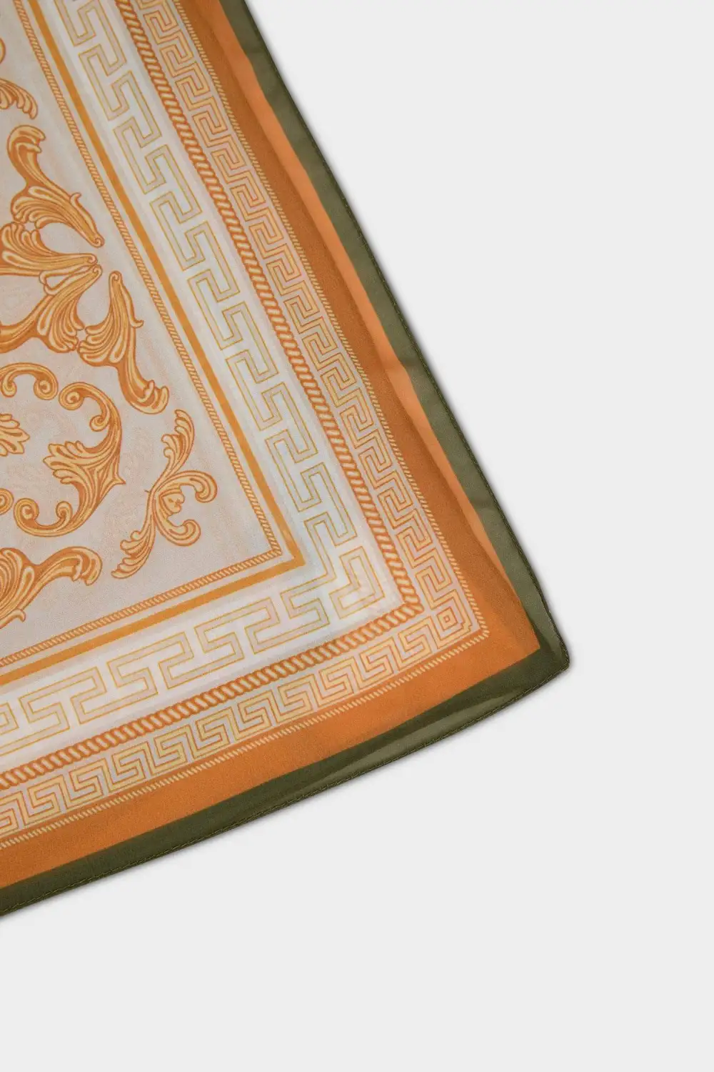 Ethnic-Style Brown Silk Scarf