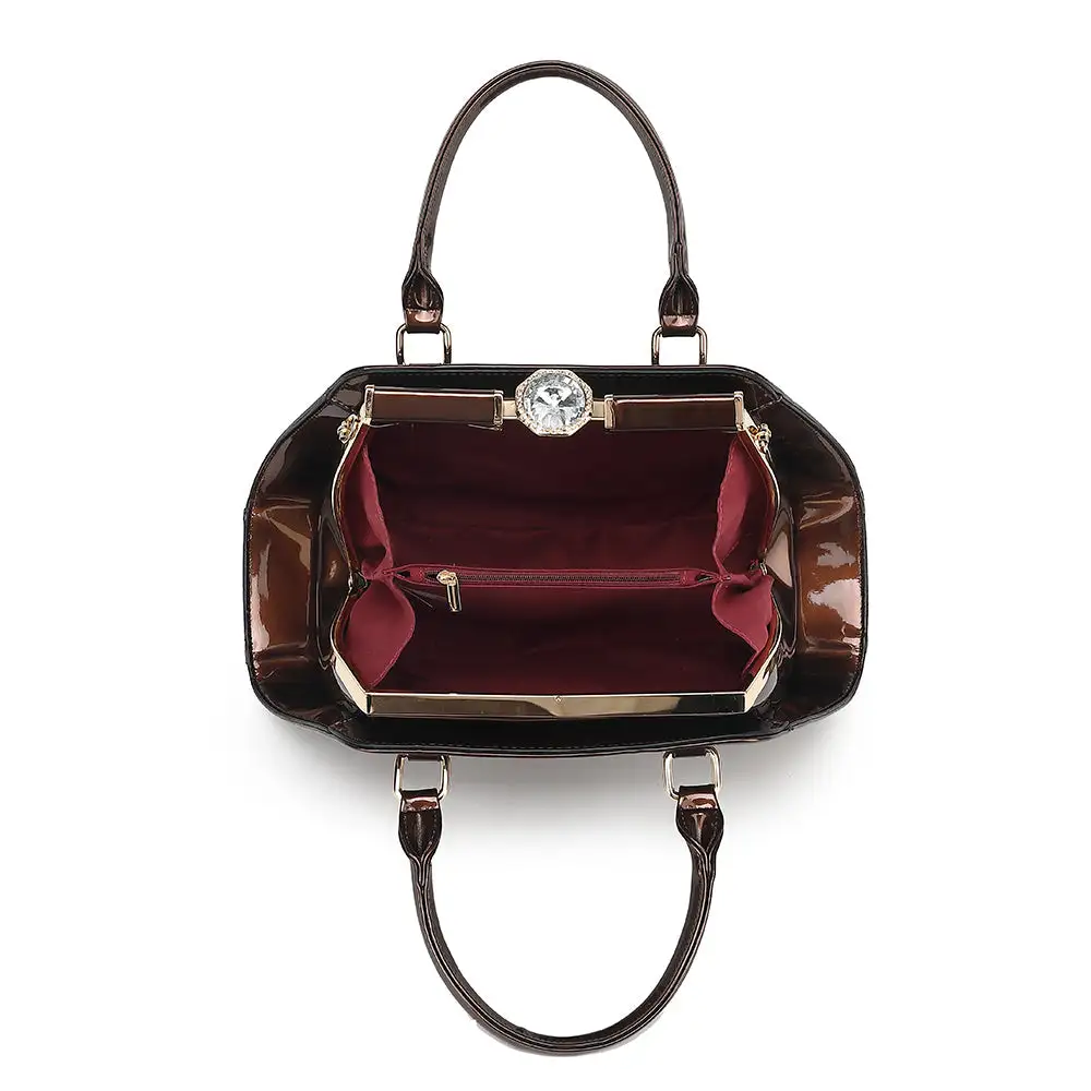 Easygoing Patent Leather Satchel Bag