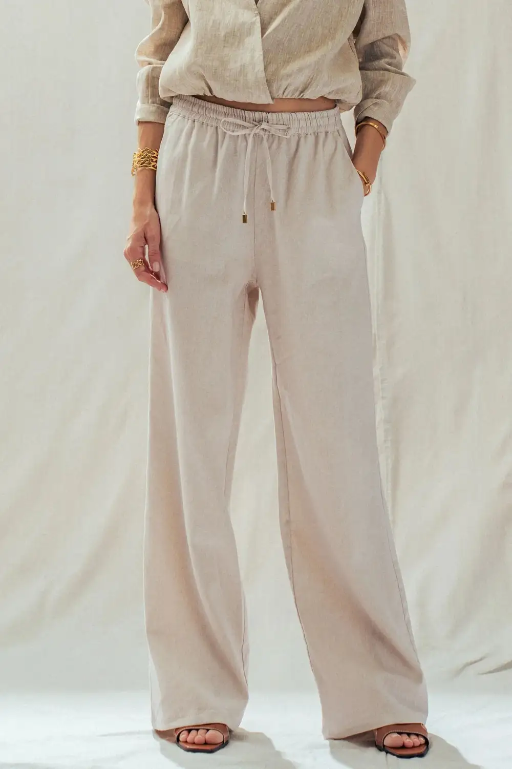 Linen Drawstring Everyday Pants