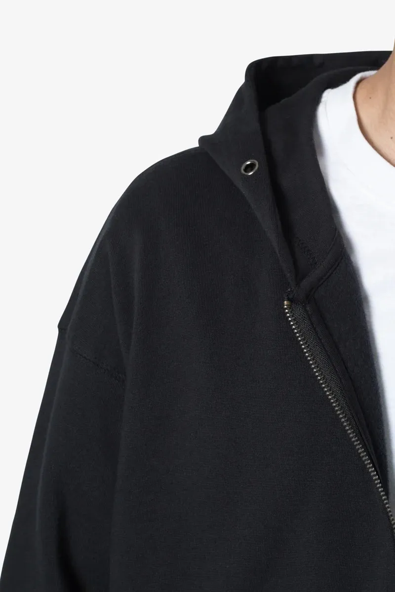 JET BLACK BASIC ZIP UP HOODIE