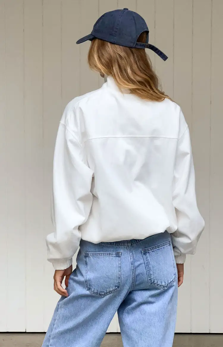 Funnel Neck Stripe Contrast Jacket