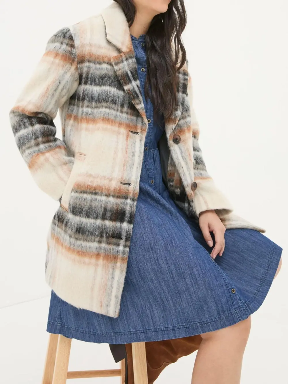 Brown Marin Wool Blend Coat