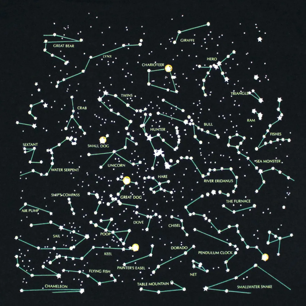 Constellations Printed Round Neck Long Sleeved T-Shirt