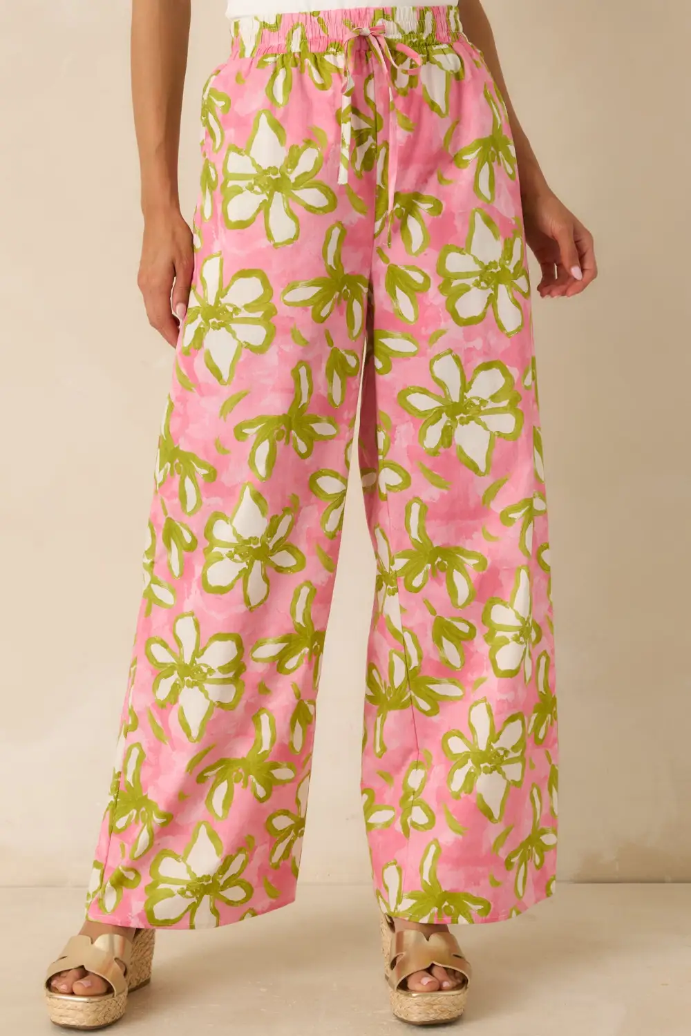 Floral Cotton Wide Leg Pants