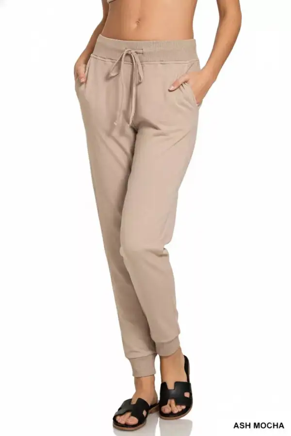 Drawstring Cotton Joggers with Pockets Pants