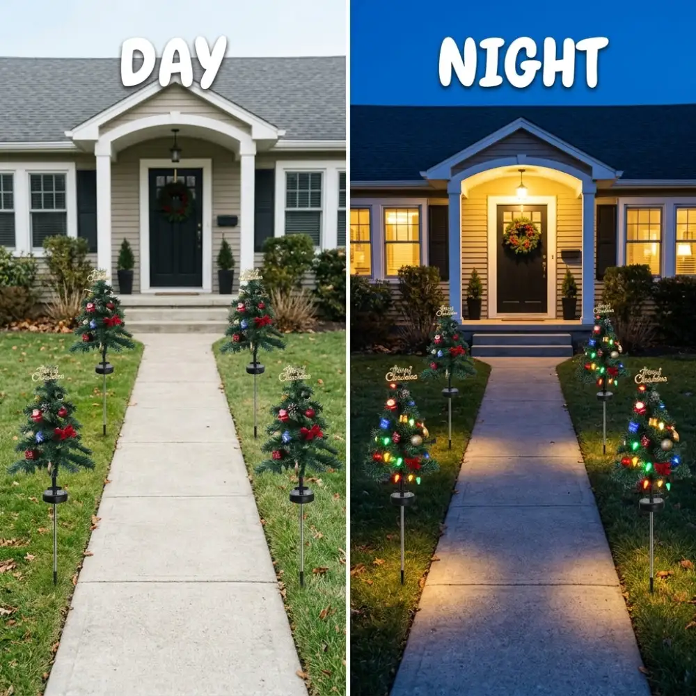 Solar Christmas Tree Stake Lights