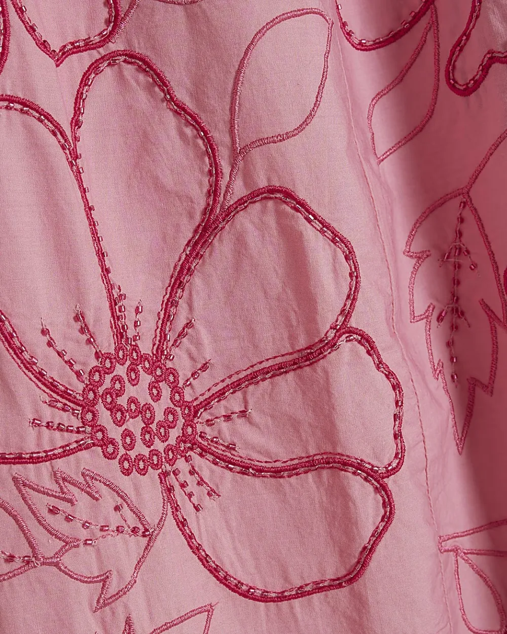 Pink Floral Cotton Breathable Women's Skirts