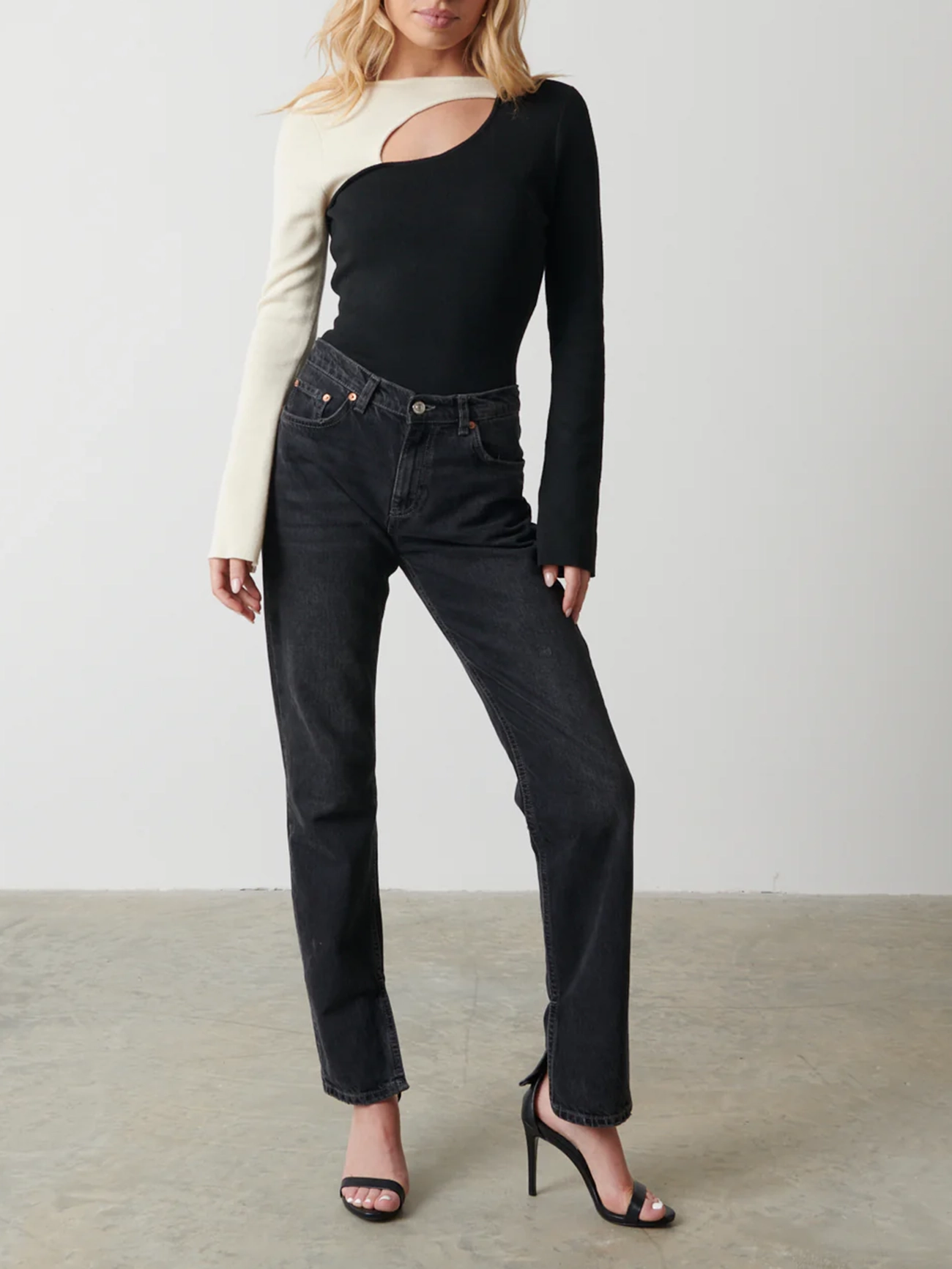 Contrast Knit Top
