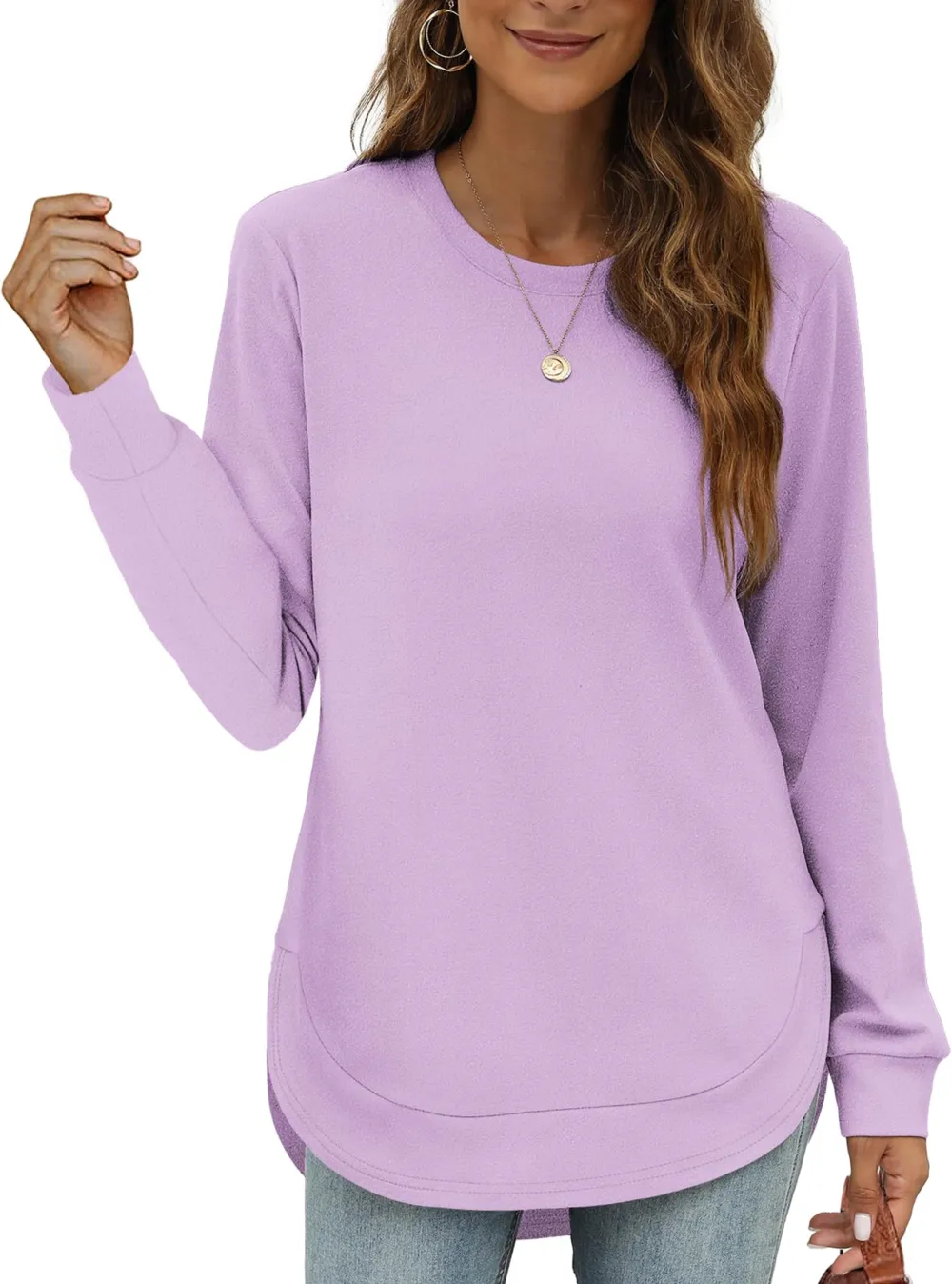 Women's High Low Curved Hem Tops (Buy 2 Free Shipping)