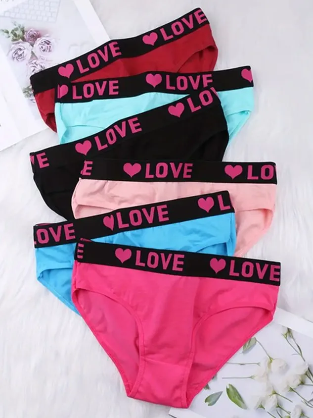 Love Letter Printed Underwear Low Waist Women's Triangle Pants