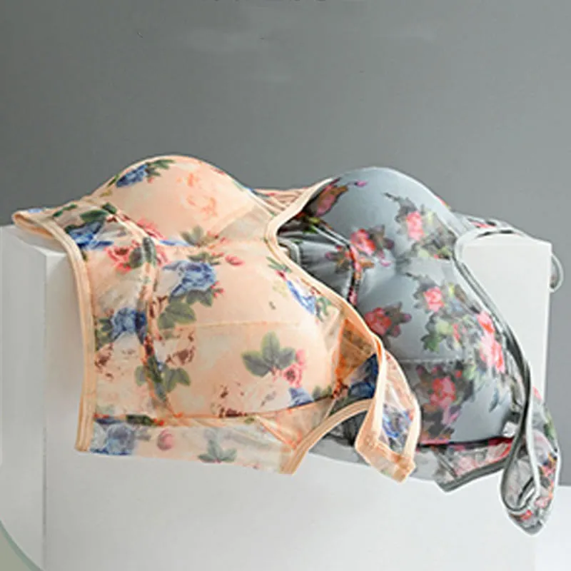 Mesh Wireless Bra Flower Bra