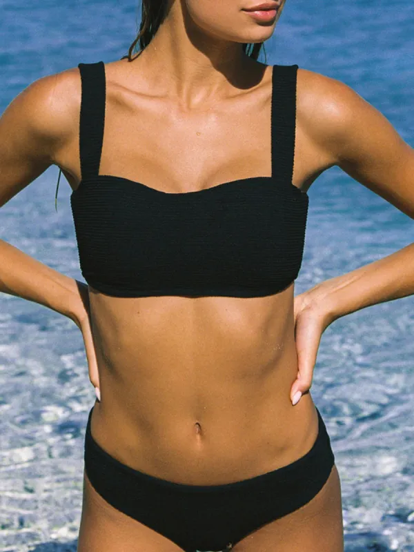 Black Ladies Sexy Bikini Set 2 Piece Set