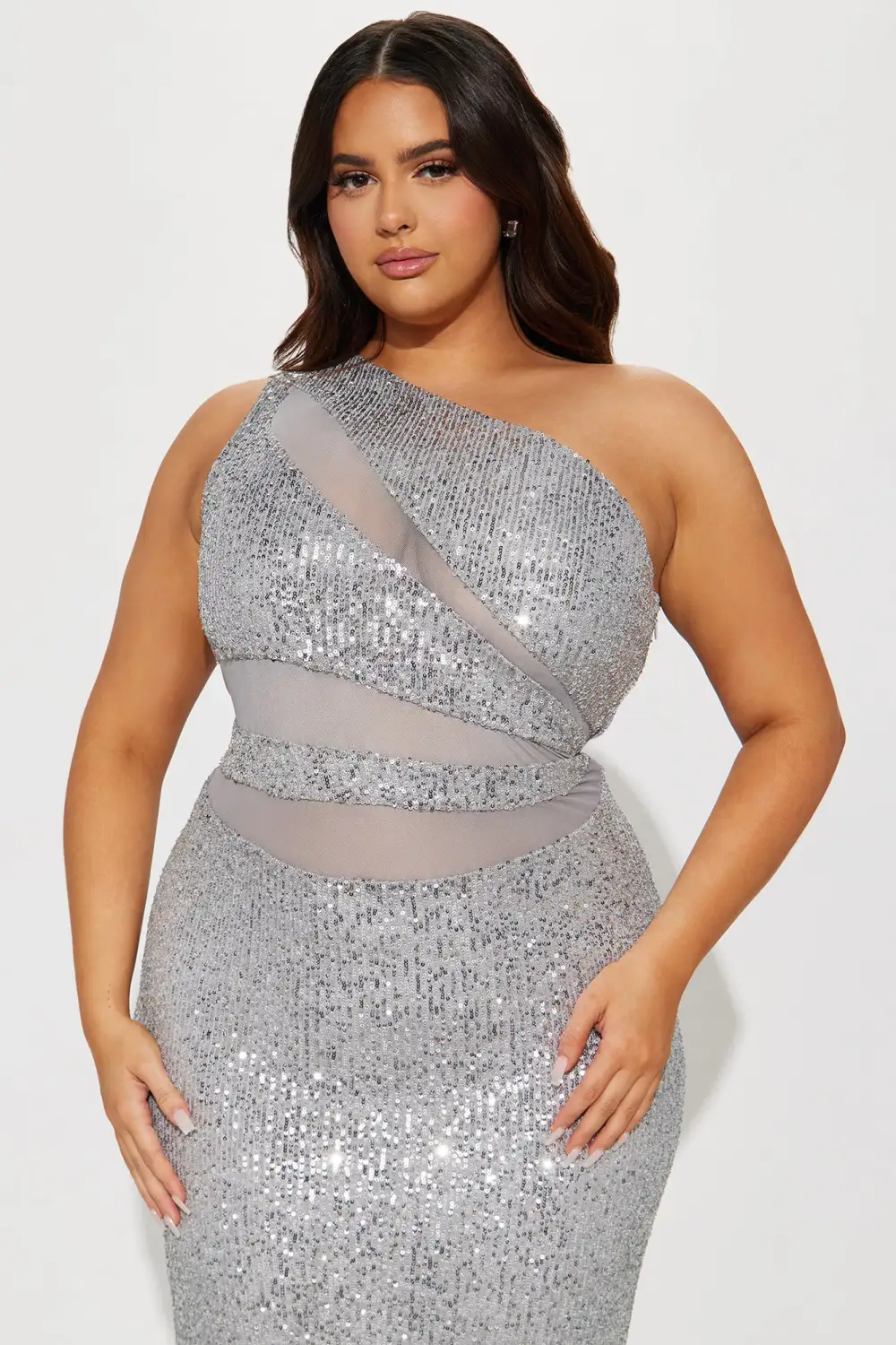 You Need To Cut It Maxi Dress - Silver