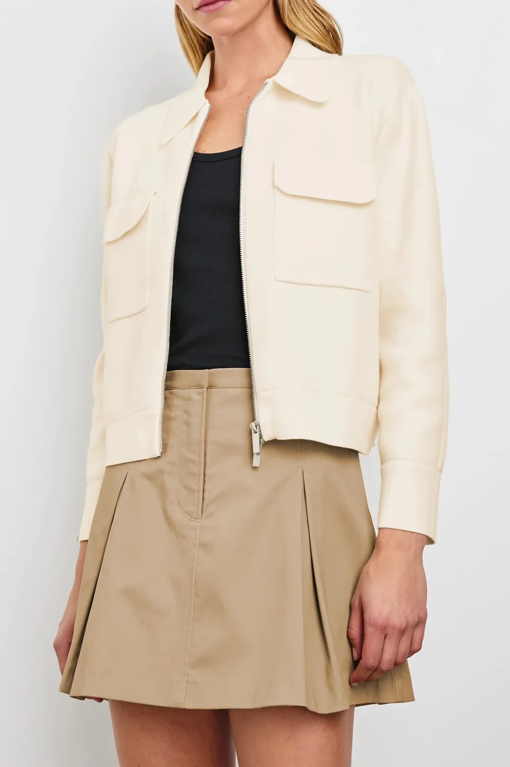 Lightweight Cotton And Linen Blended Double-Pocket Jacket