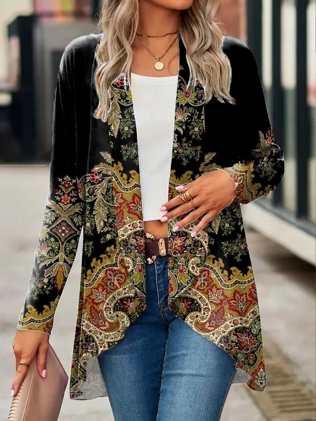 Long Sleeve Ethnic Regular Medium Elasticity Loose Kimono For Women