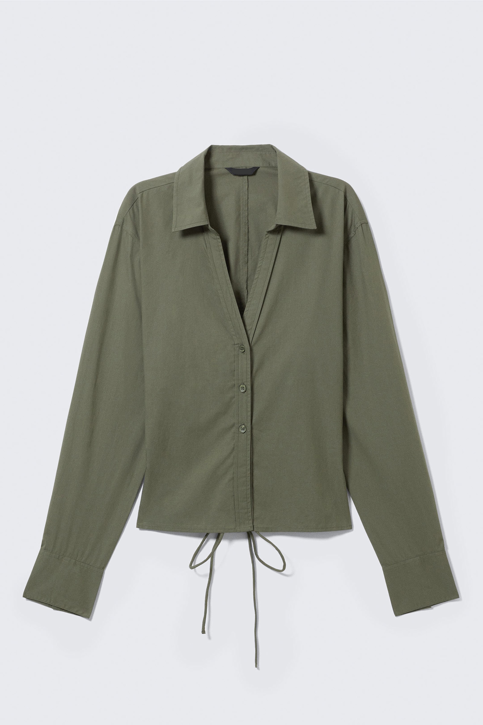 Cutout Back Drawstring Detail Shirt