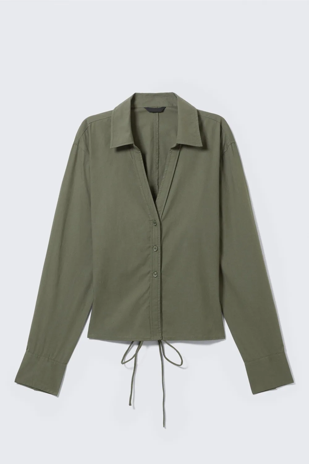 Cutout Back Drawstring Detail Shirt