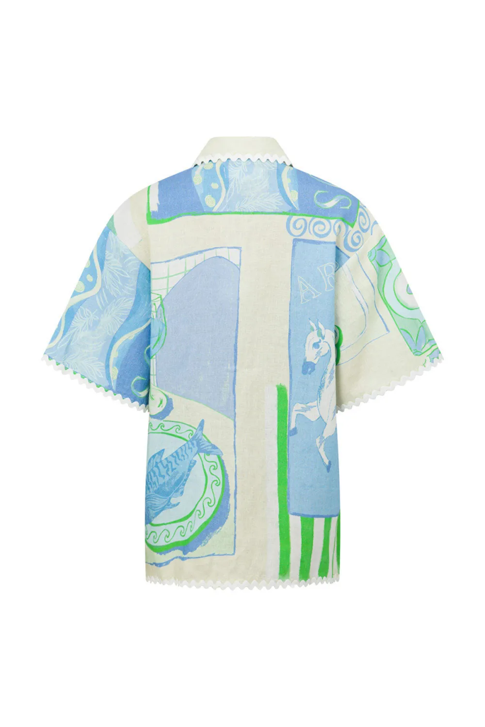 Embroidered Patchwork Short Sleeve Shirt