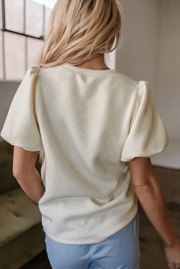 Textured Puff Sleeve Tee
