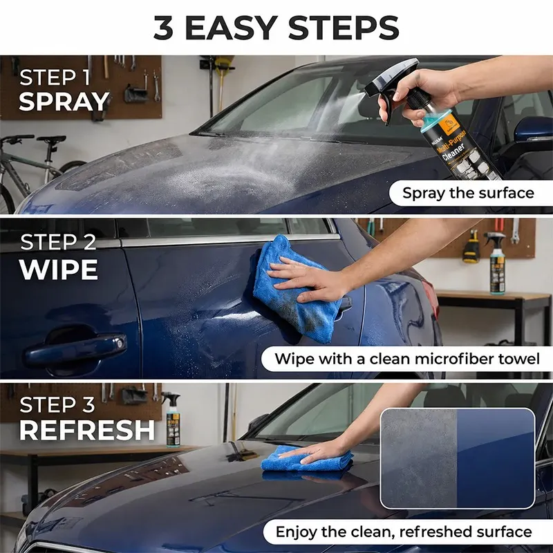 Multi-Purpose Cleaning Spray, Heavy Duty Dual-Action Degreaser & Stain Remover🧽