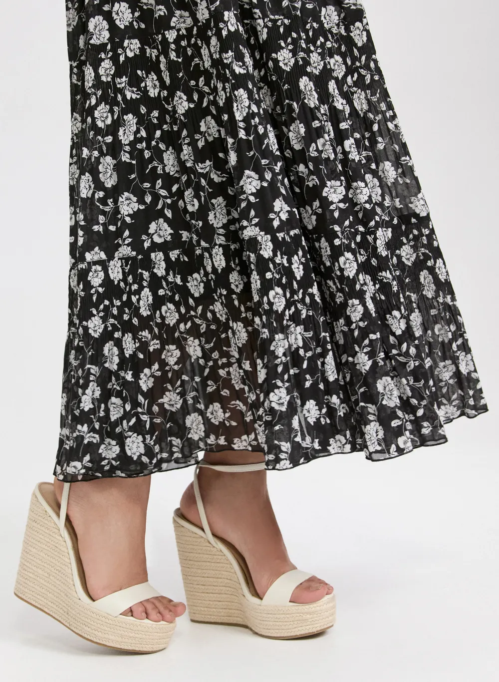 Floral Print Flowy A-Line Skirt