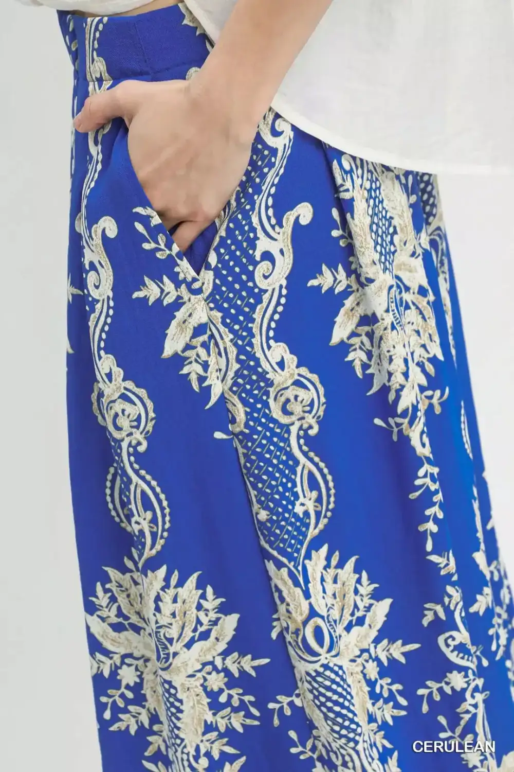 Everyday Border Print Wide Leg Pants