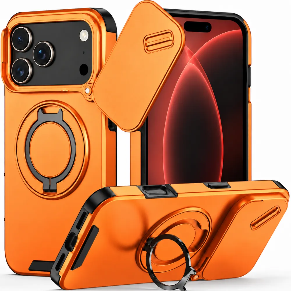 For iPhone 18 Pro Max LINK Phone Case Apple 15 Pro Sliding Window Stand Shockproof Protective Cover